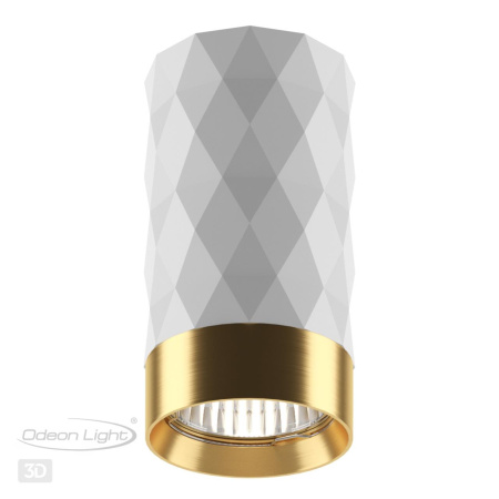 Потолочный св-к IP20 LED GU10 max 10W AD ASTRUM белый/золотистый/металл ODEON LIGHT