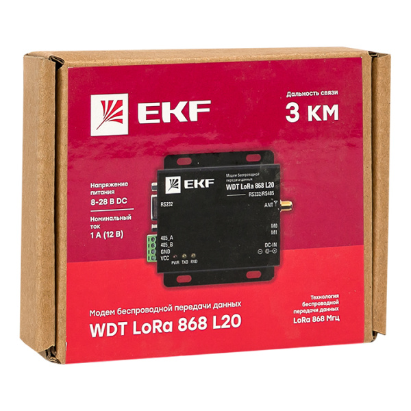Модем беспроводной передачи данных WDT LoRa 868 L20 PROxima EKF