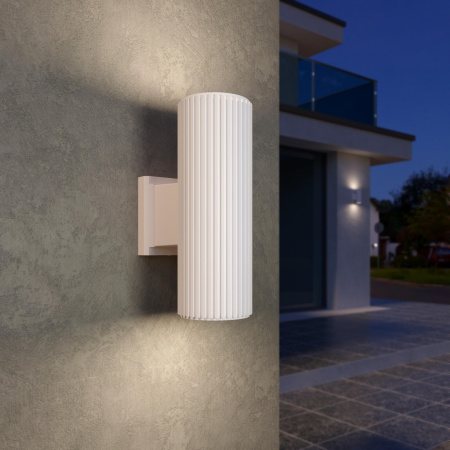 Уличный настенный светильник 2*E27 песочно-белый IP54 Strict (a057008) Elektrostandard