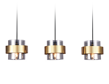 Подвесной светильник со сменной лампой TR3652/3 GD/SM золото/дымчатый E27/3 max 40W 820*180*700 Ambrella Light