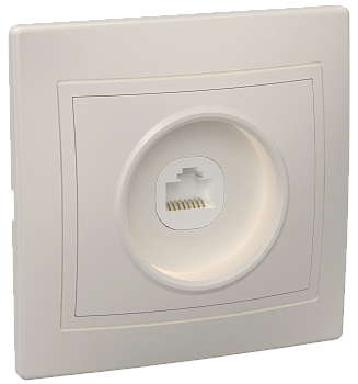 Розетка 1-местная компьютерная РК10-ККм КВАРТА кремовый IEK