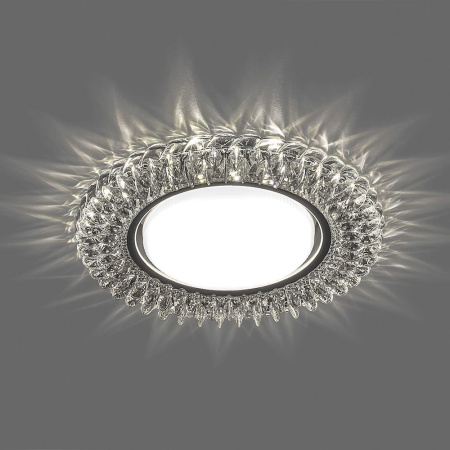 Св-к встр.с белой LED подсветкой Feron CD4035 потолочный GX53 без лампы, прозр., хром