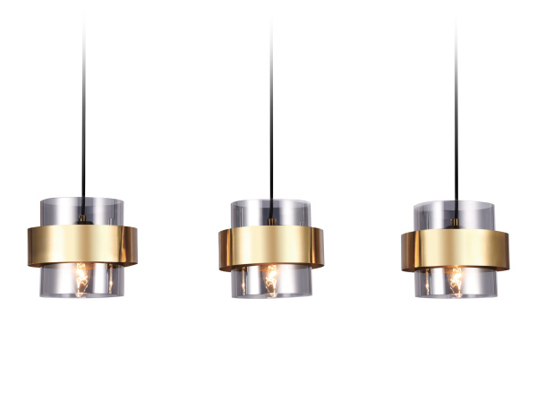 Подвесной светильник со сменной лампой TR3652/3 GD/SM золото/дымчатый E27/3 max 40W 820*180*700 Ambrella Light