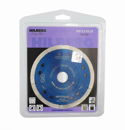 Диск алмазный отрезной 125*22,23 Extra Thin 1,1 mm HM420 Hilberg
