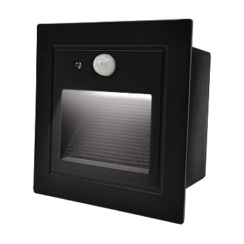 Светильник для ступеней 3Вт 5000К Металл Черный Квадрат с сенсором GSTL-S1-3BT-5K General