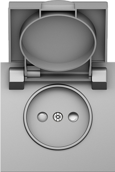Donel S08 сталь накладка для розетки без заземления, с крышкой, 16A 250 В~, серия DB
