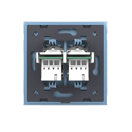 Розетка телефон двойная Синяя Livolo