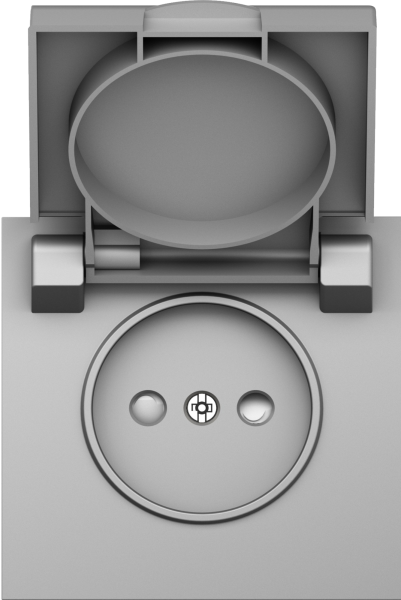 Donel S08 сталь накладка для розетки без заземления, с крышкой, 16A 250 В~, серия DB