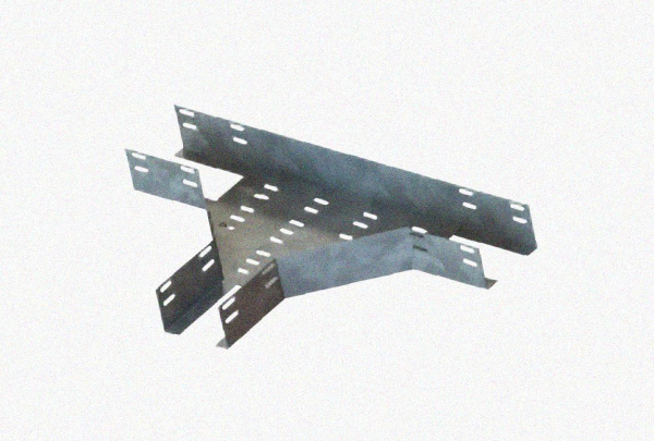 Лоток тройниковый перфорированный ОТ 200х100 УТ1,5 в комплекте с крышкой КЛТ 200 УТ1,5 и метизами, оцинкованный лист, S1,5