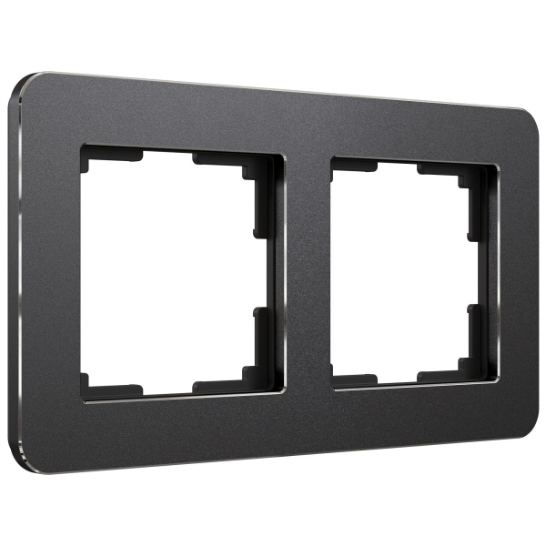 Platinum Рамка на 2 поста черный алюминий Werkel