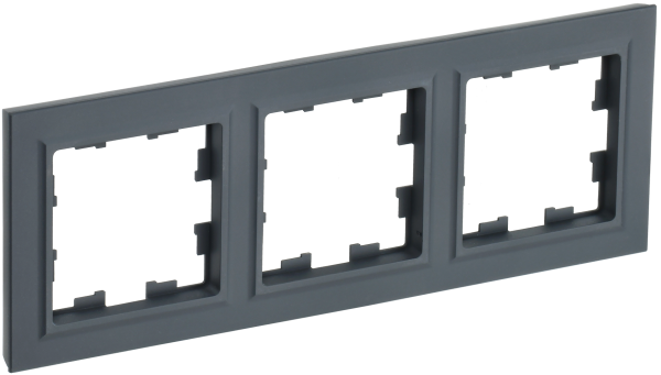 BRITE Рамка 3-местная РУ-3-БрГ графит IEK