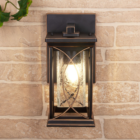 Настенный уличный светильник 1*E27 черное золото IP33 Spica D (a048172) Elektrostandard