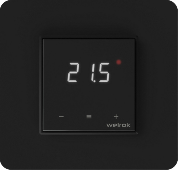 Терморегулятор Welrok lis bk, для теплого и водяного пола, 3 кВт