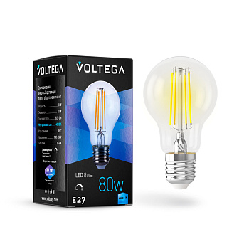 Лампа св/д E27 8Вт 4000K Прозрачный General purpose bulb 5490 Voltega