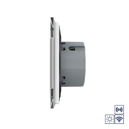 Сенсорный импульсный радиоуправляемый выключатель Quadro сухой контакт 1 клавиша Белый Livolo