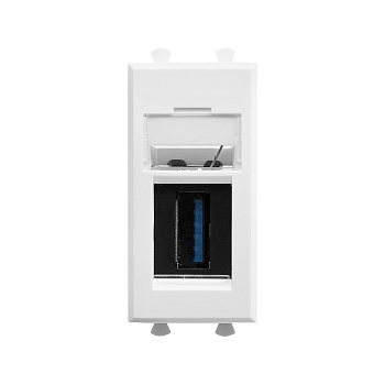 USB 3.0 розетка модульная, тип А-А, "Avanti", "Белое облако", 1 модуль DKC