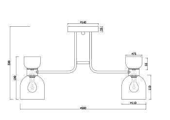 Люстра 5*E14 40Вт Матовое Золото IP20 Isla FR5094PL-05G Freya