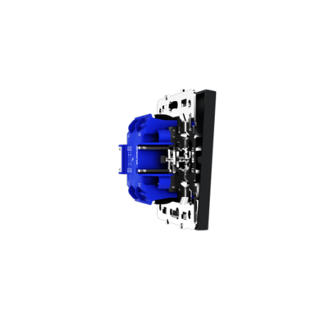 Выключатель встраиваемый Voltum S70 двухклавишный с подсветкой 10А, (графит)