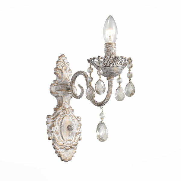 Бра Слоновая кость, Золото/Прозрачный E14 1*40Вт SL139.501.01 EVOLUCE