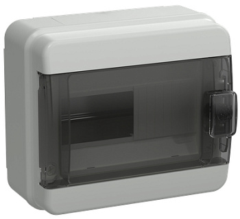 Корпус пластиковый навесной на 8 модулей КМПн-8 IP65 TEKFOR черная прозрачная дверь IEK