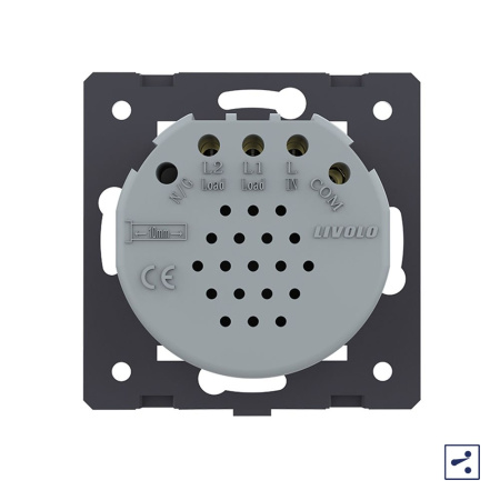Сенсорный проходной (он же перекрестный) выключатель 2 клавиши (механизм) Livolo