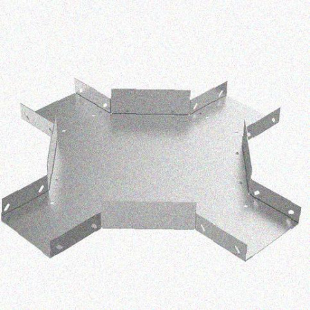 Лоток крестообразный замковый глухой КМЗГ 300х80 УТ1,5, оцинкованный лист, S1,0