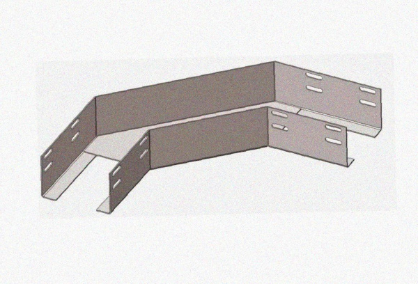 Лоток угловой перфорированный КГ 150х80-135 УТ1,5 поворот на 135, оцинкованный лист S1,5