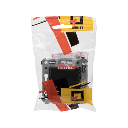 Телефонная розетка RJ-12 в стену одинарная, "Avanti", "Черный квадрат" DKC