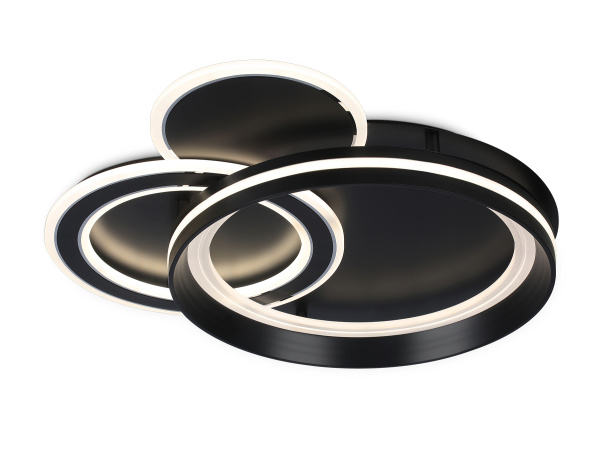 Светильник светодиодный потолочный с пультом FA8515/3 BK черный 143W 3000K-6400K 500*500*80 (ПДУ РАДИО 2.4G) Ambrella Light