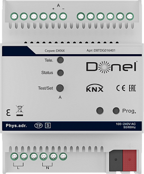 Donel Шлюз KNX/DALI 1-канальный Монтаж на DIN-рейку, 1 канал, макс. 64 отд.устройств DALI, управление 16 группами, управление 16 сценами, Cерия DKNX
