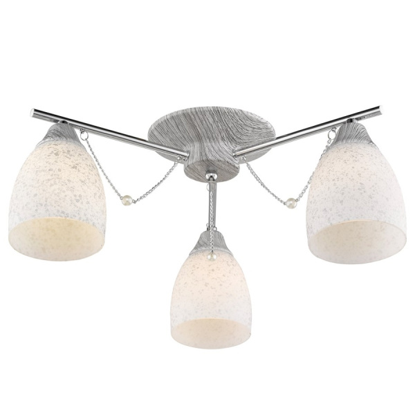 Люстра потолочная Серый, Хром/Серый, Белый E27 3*60Вт 114-107-03 VELANTE