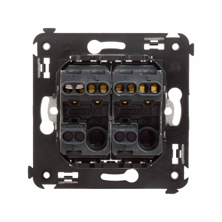 Кнопка двухклавишная в стену, "Avanti", "Черный квадрат" DKC