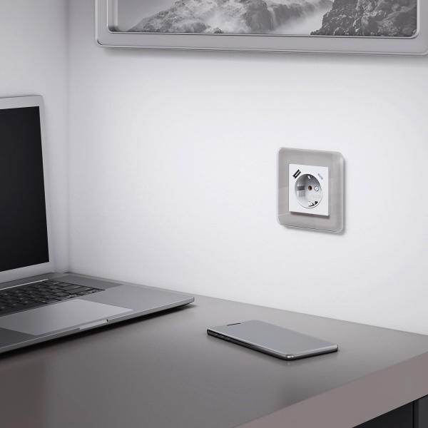 Elite Рамка из стекла на 1 пост дымчатый Werkel