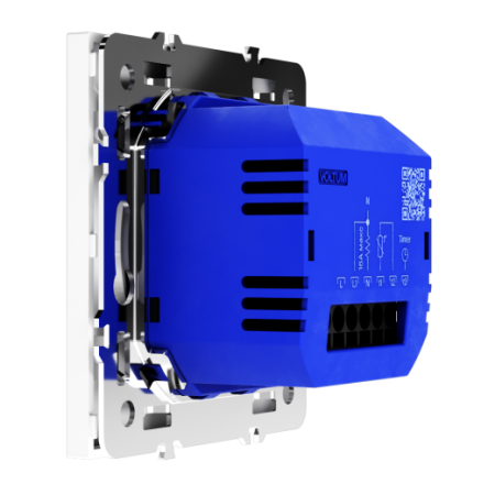 Терморегулятор электронный Voltum S70 с индикацией и датчиком, для теплого пола, (белый глянцевый)