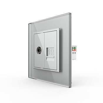 Розетка ТВ/КОМП RJ-45 Серая Livolo