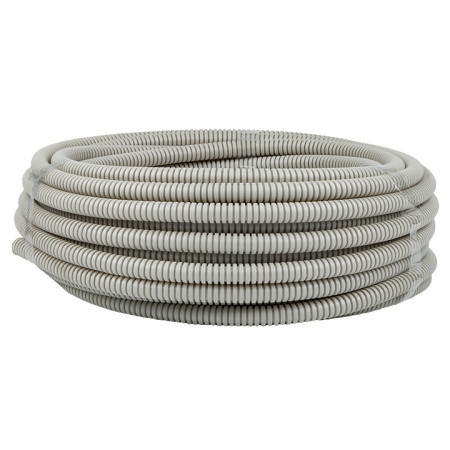 Труба гофр, ПВХ с протяжкой d16 мм (25 м) серая EKF-Plast
