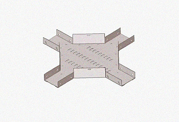 Лоток крестообразный замковый глухой КМЗГ 300х80 УХЛ1, оцинкованный лист, S1,0