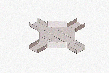 Лоток крестообразный замковый глухой КМЗГ 100х100 УХЛ1, оцинкованный лист, S1,0