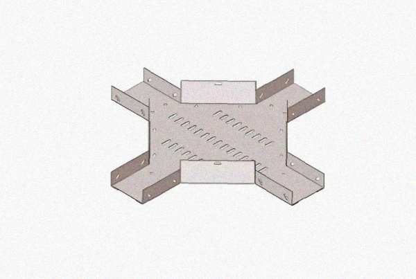 Лоток крестообразный замковый глухой КМЗГ 100х100 УХЛ1, оцинкованный лист, S1,0