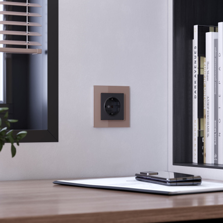 СНЯТ Favorit Рамка на 1 пост (латте, стекло) Werkel