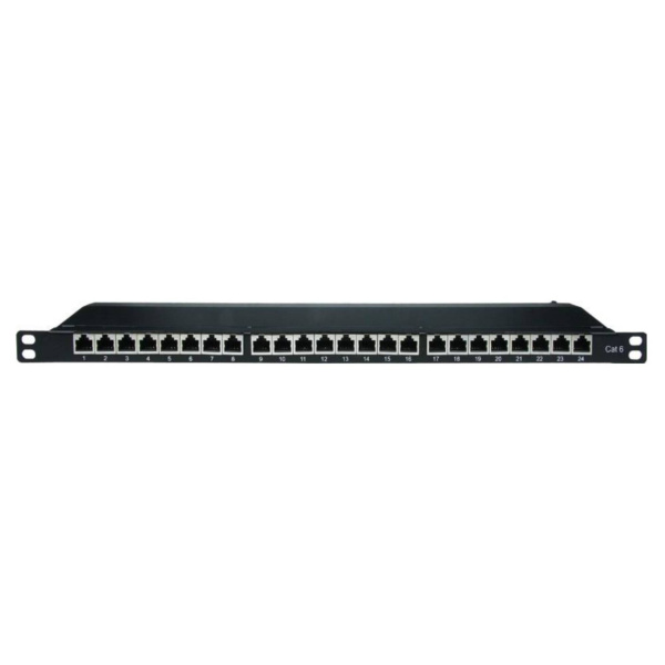 Патч-панель 19", 0.5 U,CAT6, 24 порта RJ45, экранированная DKC