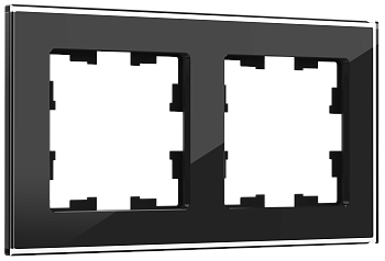 BRITE Рамка 2-местная РУ-2-2-БрЧ стекло черный IEK