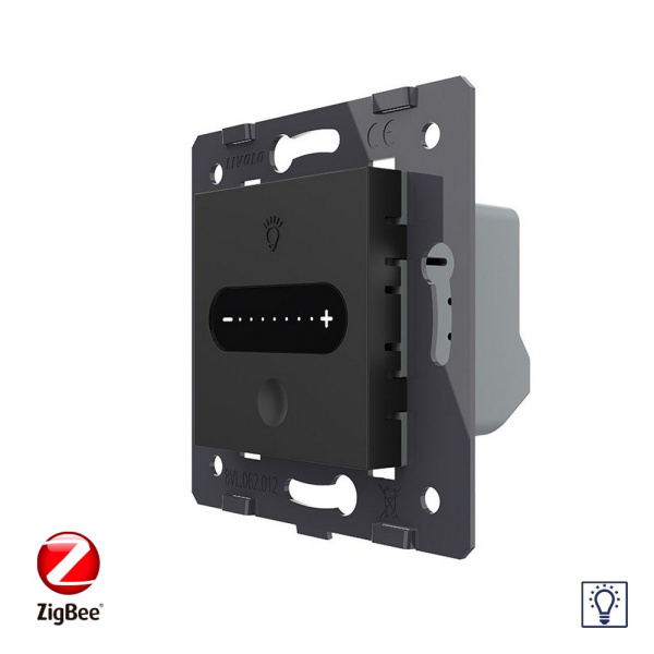 Одноклавишный проходной сенсорный диммер ZigBee, цвет черный (механизм) Livolo