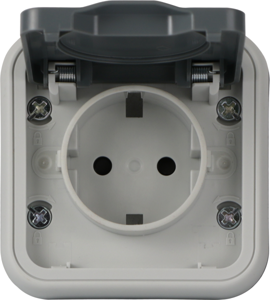 Donel W55 Рамка с крышкой для скрытой установки розетки одиночный, серый, IP55, серия (тип) DIP55