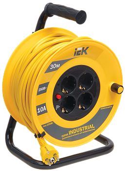 Катушка УК30 с термозащитой 4 места 2P+PE/30м 3х1,0мм2 INDUSTRIAL IEK