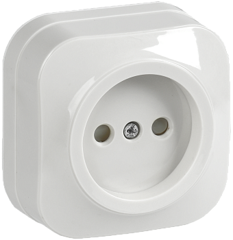 Розетка одноместная ОУ РСш20-2-ХБ без з/з с защитной шторкой 10А GLORY белый IEK