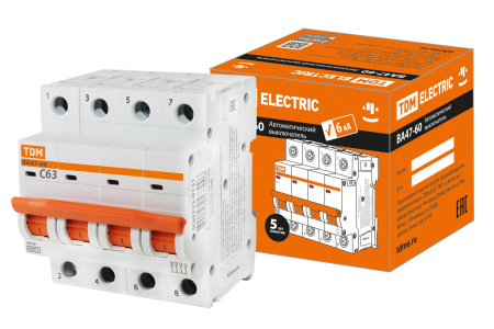 Выключатель автоматический ВА МОД ВА47-60 4П 63А 6кА С TDM