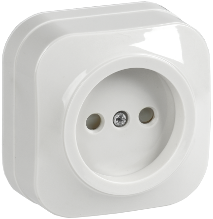 Розетка одноместная ОУ РСш20-2-ХБ без з/з с защитной шторкой 10А GLORY белый IEK
