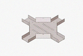 Лоток крестообразный замковый глухой КМЗГ 200х100 У3, окрашенный, S1,5