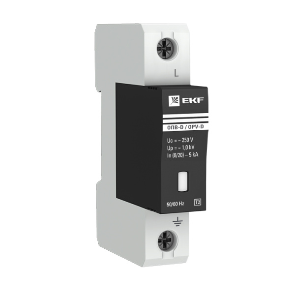 Ограничитель импульсных напряжений ОПВ-D/1P In 5кА 230В с сигн.EKF PROxima